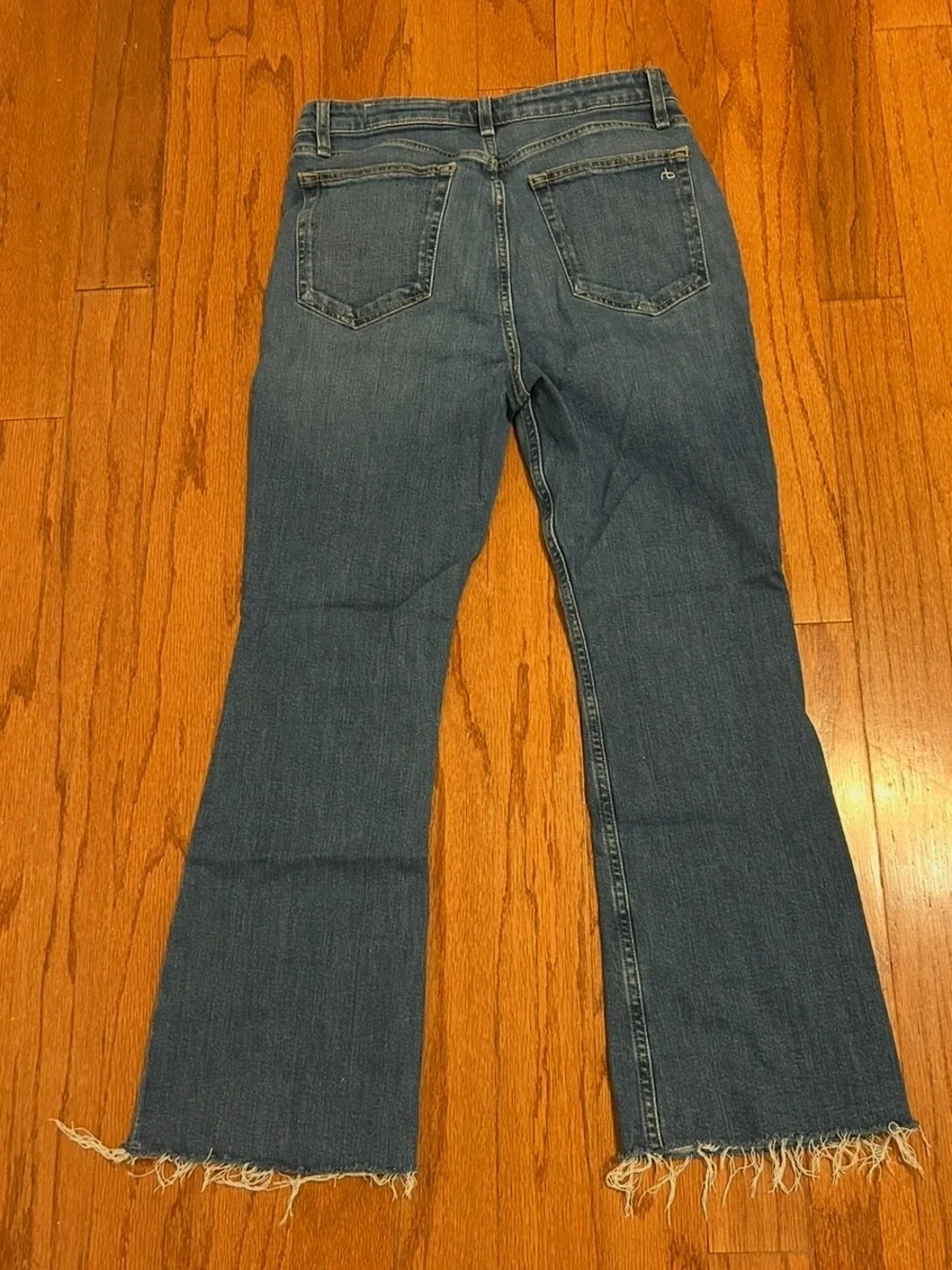 Rag & Bone High Rise Cropped Flare Jeans Women's Size 28 Raw Hem